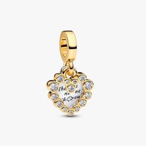 Authentic Pandora Sparkling Heart Double Dangle Charm - NWT